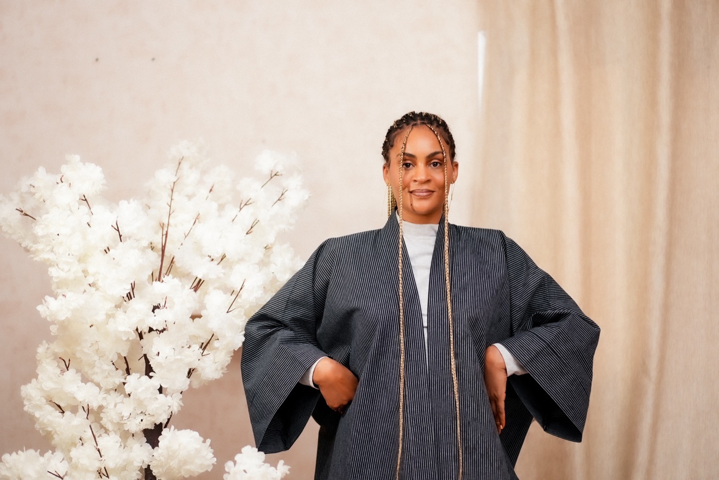 Kimono Rayé Anthracite